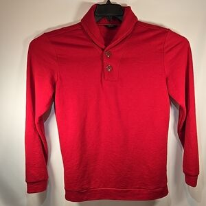 Coofandy Mens Casual Shawl Collar Red Long Sleeve Shirt. Medium